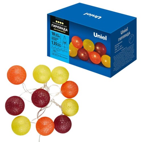 Гирлянда ULD-S0135-010/STB/2AA WARM WHITE IP20 TANGLES-3 "Клубки-3" 2AA (не в/к) 1.35м 10 LED тепл.