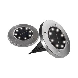 Светильник светодиодный SLR-S12 8SMD грунтовый IP44 корпус нерж. сталь солнечная батарея (уп.2шт) ФА