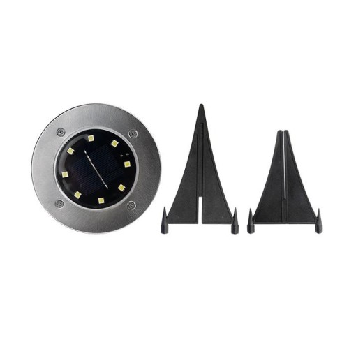 Светильник светодиодный SLR-S12 8SMD грунтовый IP44 корпус нерж. сталь солнечная батарея (уп.2шт) ФА
