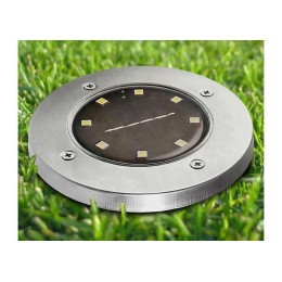 Светильник светодиодный SLR-S12 8SMD грунтовый IP44 корпус нерж. сталь солнечная батарея (уп.2шт) ФА