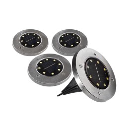 Светильник светодиодный SLR-S14 8SMD грунтовый IP44 корпус нерж. сталь солнечная батарея (уп.4шт) ФА