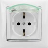 Розетка 1-м СП Valena 16А IP44 2P+E с заземл. защ. шторки с крышкой немецк. стандарт механизм бел. L