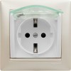 Розетка 1-м СП Valena 16А IP44 2P+E с заземл. защ. шторки с крышкой немецк. стандарт механизм бел. L