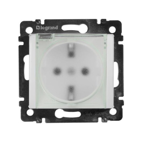 Розетка 1-м СП Valena 16А IP44 2P+E с заземл. защ. шторки с крышкой немецк. стандарт механизм бел. L