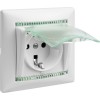 Розетка 1-м СП Valena 16А IP44 2P+E с заземл. защ. шторки с крышкой немецк. стандарт механизм бел. L