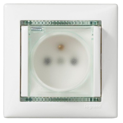 Розетка 1-м СП Valena 16А IP44 2P+E с заземл. защ. шторки с крышкой немецк. стандарт механизм бел. L