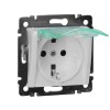 Розетка 1-м СП Valena 16А IP44 2P+E с заземл. защ. шторки с крышкой немецк. стандарт механизм бел. L