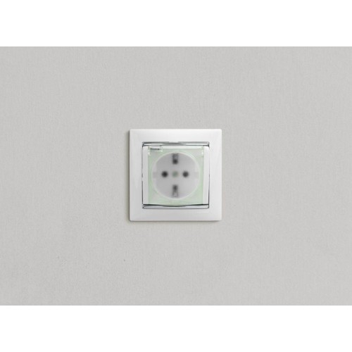 Розетка 1-м СП Valena 16А IP44 2P+E с заземл. защ. шторки с крышкой немецк. стандарт механизм бел. L