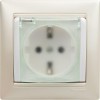 Розетка 1-м СП Valena 16А IP44 2P+E с заземл. защ. шторки с крышкой немецк. стандарт механизм бел. L