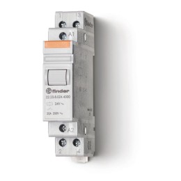 Контактор модульный 1NO + 1NC 20А AgSnO2 12В DC 17.5мм IP20 FINDER 222390124000