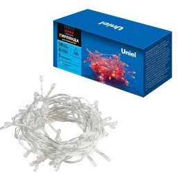 Гирлянда светодиодная ULD-S0500-050/DTA RED IP20 5м 50 LED красн. свет провод прозр. Uniel UL-000086