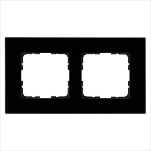 Рамка 2-м G-Glass стекло черн. Black Glass Jasmart G1002GB