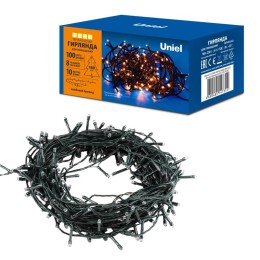Гирлянда светодиодная ULD-S1000-100/DGA WARM WHITE IP20 10м 100 LED тепл. бел. свет. провод зел. Uni