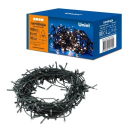 Гирлянда светодиодная ULD-S1000-100/DGA WHITE IP20 10м 100 LED бел. свет провод зел. Uniel UL-000084