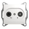 Розетка телевизионная проходная TV/R 1-м СП Glossa 4дБ механизм бел. SchE GSL000195
