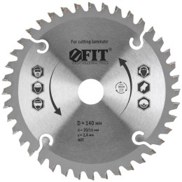 Диск пильный для циркулярных пил по ламинату 140х20/16х40T FIT 37765