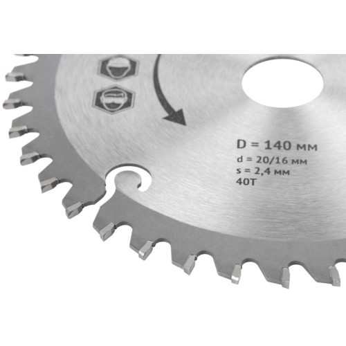 Диск пильный для циркулярных пил по ламинату 140х20/16х40T FIT 37765