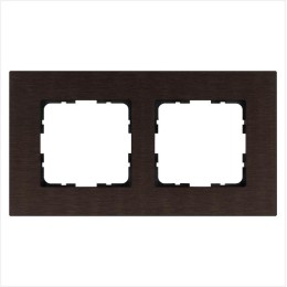Рамка 2-м G-Metal метал. алюм. корич. Brown Jasmart G1002AZ