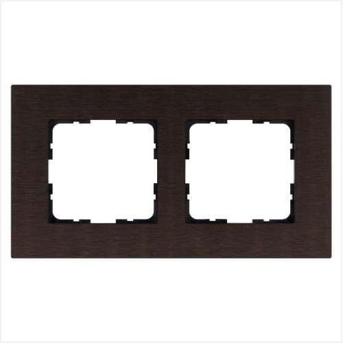 Рамка 2-м G-Metal метал. алюм. корич. Brown Jasmart G1002AZ