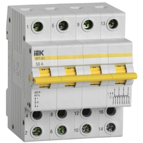 Выключатель-разъединитель трехпозиционный 4п ВРТ-63 50А KARAT IEK MPR10-4-050