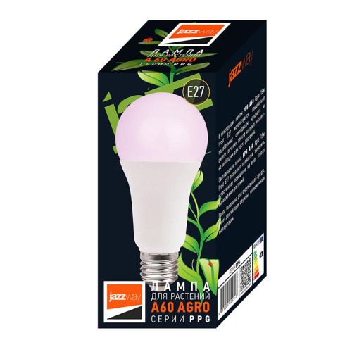 Лампа светодиодная PPG A60 Agro 15Вт А60 грушевидная E27 IP20 для растений красн./син. спектр clear