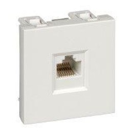 Розетка компьютерная 1-м W45 RJ45 кат.5E для кабель-канала механизм бел. SE RIN-144K5E-B