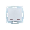 Выключатель 2-кл. 1п СП ASTI 10А IP20 с подсветкой механизм бел. LEZARD 7081-0288-112