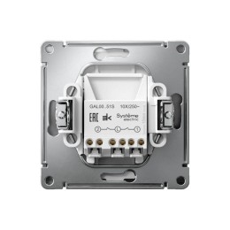 Выключатель 2-кл. ArtGallery 10AX быстрозажим. клем. механизм сталь SE GAL000951S