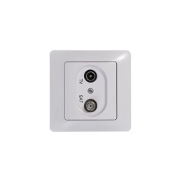 Розетка телевизионная оконечная TV/SAT 1-м СП Glossa 1дБ механизм бел. SE GSL000197