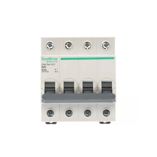Выключатель автоматический 4п City9 Set (АВ) B 20А 6кА 400В SE C9F16420