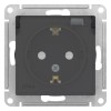 Розетка 1-м СП AtlasDesign Aqua 16А IP44 с заземл. защ. шторки с прозр. крышкой механизм карбон SE A
