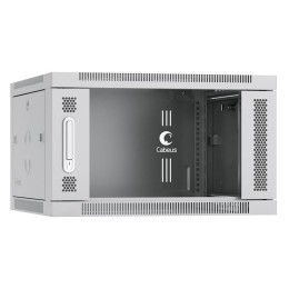 Шкаф телекоммуникационный настенный SH-05F-6U60/45 19дюйм 6U 600х450х368мм дверь стекло сер. RAL 703