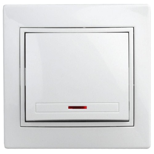 Выключатель 1-кл. СП Plano 10А IP20 1-102-01 250В с подсветкой бел. Intro Б0053729