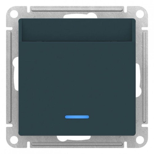 Выключатель карточный 2мод. СП AtlasDesign 10А IP20 без задержки времени механизм изумруд SE ATN0008