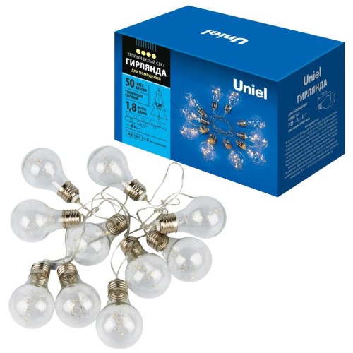 Гирлянда ULD-S1800-050/STB/3AA WARM WHITE IP20 RETRO BULBS-1 "Лампочки ретро-1" 3AA (не в/к) 1.8м 50