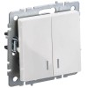 Выключатель 2-кл. СП BRITE ВС10-2-1-БрБ 10А с индик. механизм бел. IEK BR-V20-1-10-K01