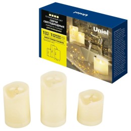 Фигура ULD-F060 WARM WHITE CANDLE SET3 "Свеча" на батарейках CR2032 (в/к) 1 LED тепл. свет (уп.3шт)