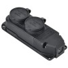 Колодка удлинителя 2-м 16А IP44 с защ. крышкой каучук черн. GENERICA ERK20-016-02-44-K02-G