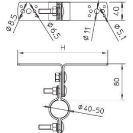 Опора для улавливающей мачты isFang TW80 OBO 5408950