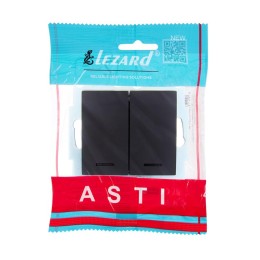 Выключатель 2-кл. 1п СП ASTI 10А IP20 с подсветкой механизм черн. бархат LEZARD 7081-4288-112