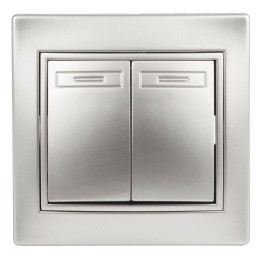 Выключатель 2-кл. СП Plano 10А IP20 1-104-03 250В алюм. Intro Б0053762