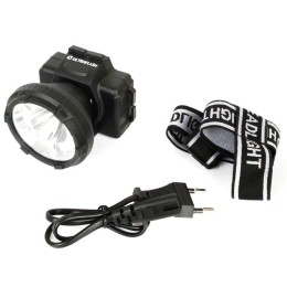 Фонарь аккумуляторный налобный LED5367 LED + 5SMD 1.2Вт 2 режима 220В пластик. черн. (бокс) Ultrafla