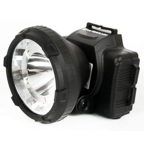 Фонарь аккумуляторный налобный LED5367 LED + 5SMD 1.2Вт 2 режима 220В пластик. черн. (бокс) Ultrafla