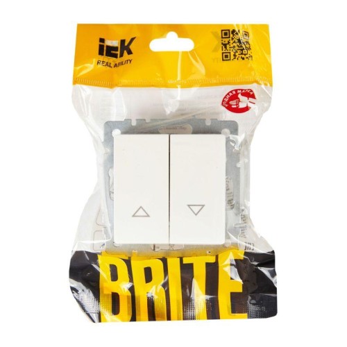 Выключатель жалюзи СП BRITE ВС10-1-5-БрБ 10А механизм бел. IEK BR-V15-0-10-K01