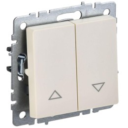 Выключатель жалюзи СП BRITE ВС10-1-5-БрКр 10А механизм беж. IEK BR-V15-0-10-K10