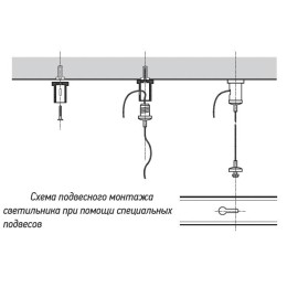 Комплект подвесов PSO-02 S-2x1.0м (стальной трос-2шт саморезы-2шт дюбель-2шт) Pro+ JazzWay 5059207