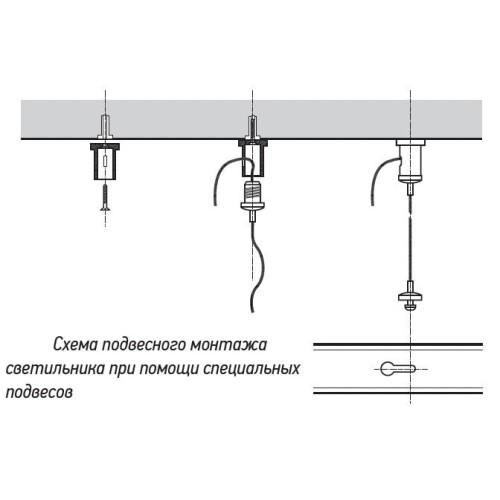 Комплект подвесов PSO-02 S-2x1.0м (стальной трос-2шт саморезы-2шт дюбель-2шт) Pro+ JazzWay 5059207
