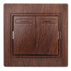 Выключатель 2-кл. СП Plano 10А IP20 1-105-10 250В с подсветкой венге Intro Б0053784