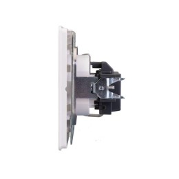 Розетка 1-м СП ROUND MIELE 16А с заземл. защ. шторки перламутр Kranz KR-78-0701-1