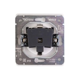 Розетка 1-м СП ROUND MIELE 16А с заземл. защ. шторки перламутр Kranz KR-78-0701-1